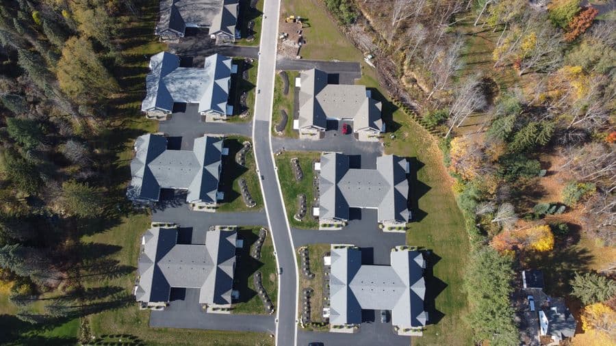 Aerial view of The Meadows at English community